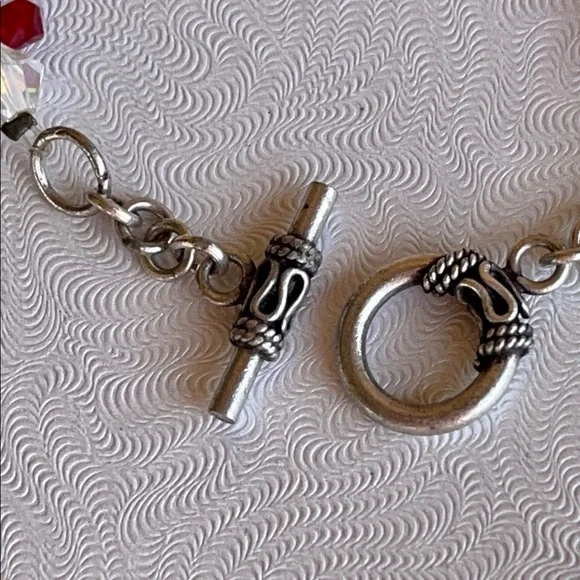 Handmade Swarovski Crystal flower rainbow pride bracelet - Picture 9 of 14